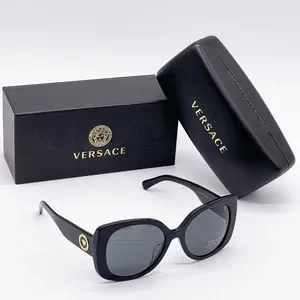 New Versace Black Women\'s Sunglasses w/ Box NEW VERSACE VE4479U GB187 BLACK CAT EYE MOD 4479U GB1/87  main image 3